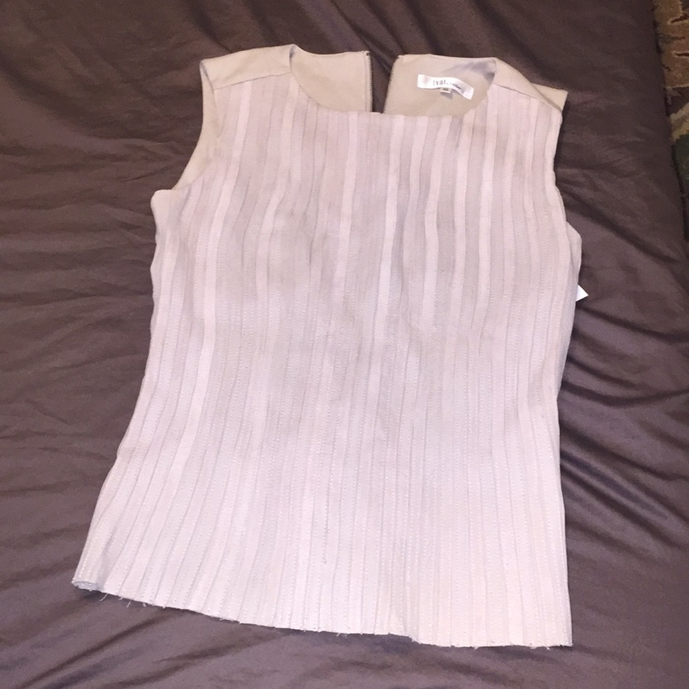 My Tribe sz XS leather front back zip dress tank